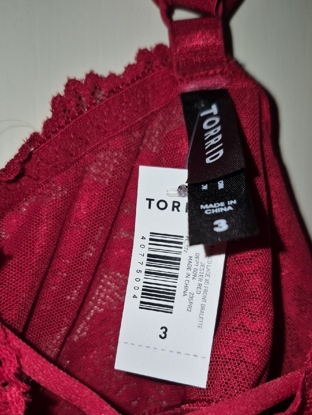 torrid red lace bralette